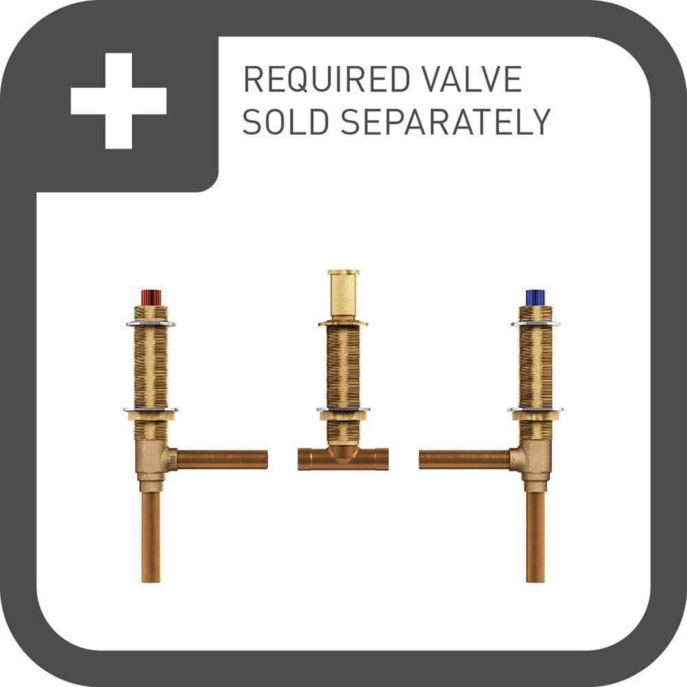 Polished Nickel Modern 7" High Widespread Deck Mounted Faucet