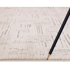 Urban Chic Ivory 3 ft. x 9 ft. Contemporary Runner Rug
