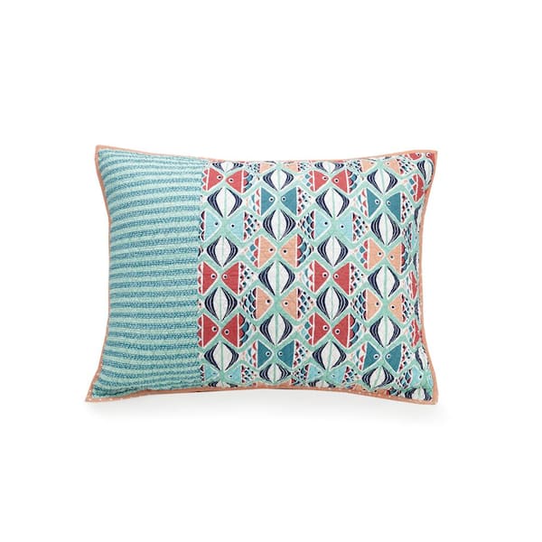 Vera Bradley Go Fish Teal Cotton King Sham
