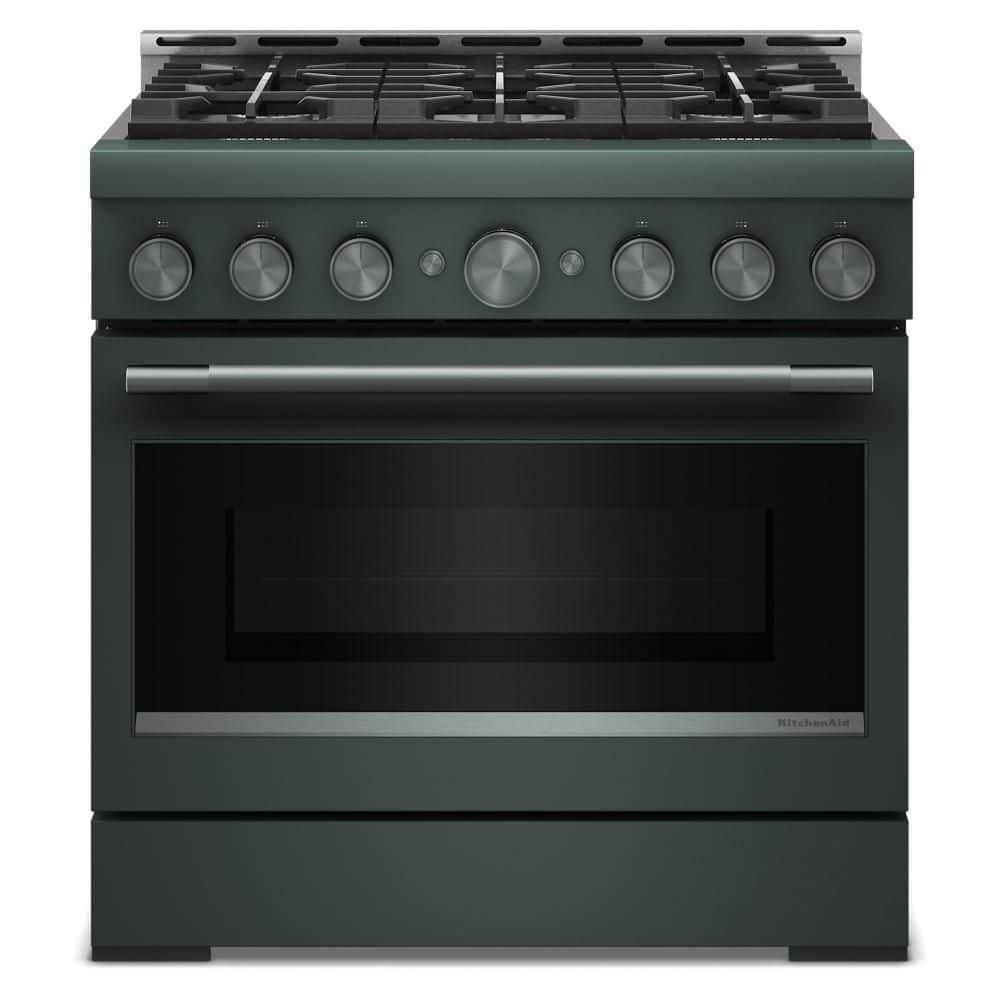 36 in. 6 Burners Commercial-Style Gas Range in Juniper with No Preheat Air Fry Mode price history on PriceWatchPro