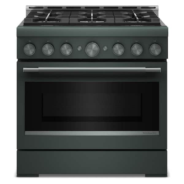 36 in. 6 Burners Commercial-Style Gas Range in Juniper with No Preheat Air Fry Mode