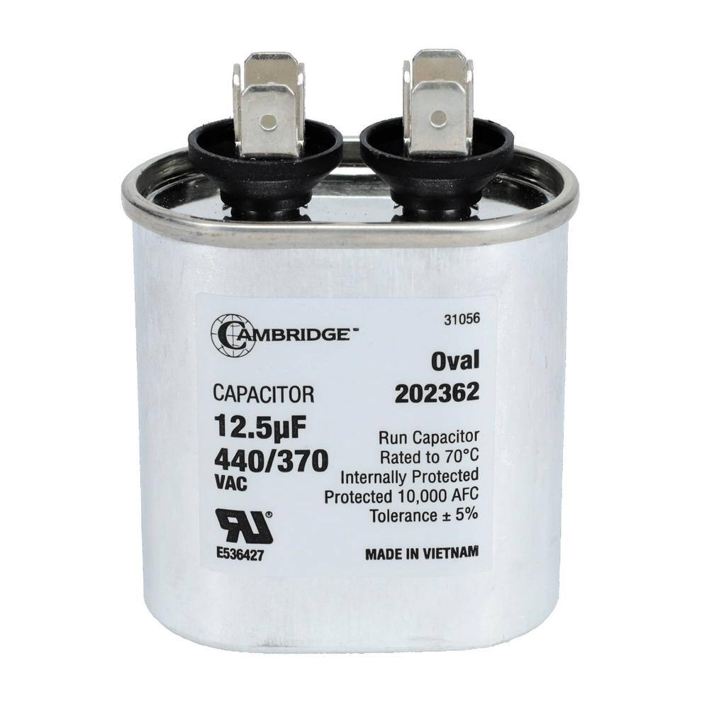 2.01 in. x 1.22 in. x 2.17 in. Aluminum 12.5 MFD 440-Volt/370-Volt Single Oval Run Capacitor (1-Pack) price history on PriceWatchPro