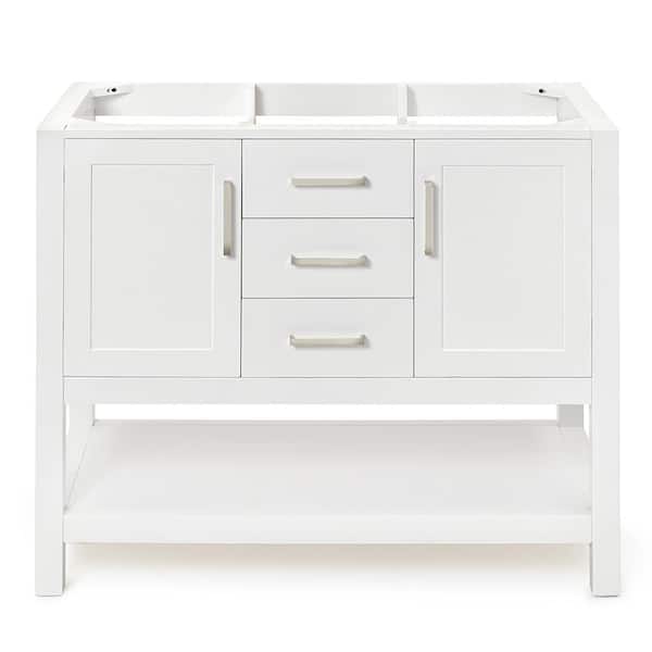 ARIEL Bayhill 42 in. W x 21.5 in. D x 34.5 in. H Freestanding Bath Vanity Cabinet Only in White