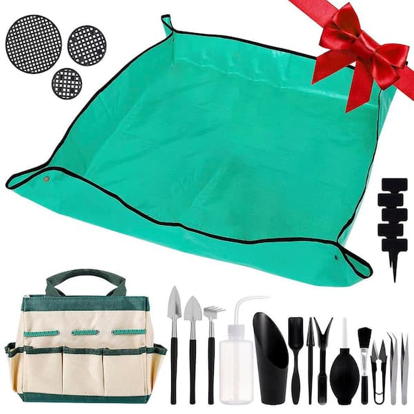 44-Piece Succulent Tool Kit w/ 39.4 in.Repotting Mat,19-Mini Gardening Tools & Storage Bag for Indoor/Outdoor Plant Care