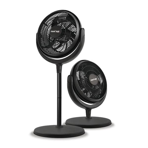 FANFAIR 12 in. 3 Speed Floor Fan with Vertical Tilt and Adjustable Height