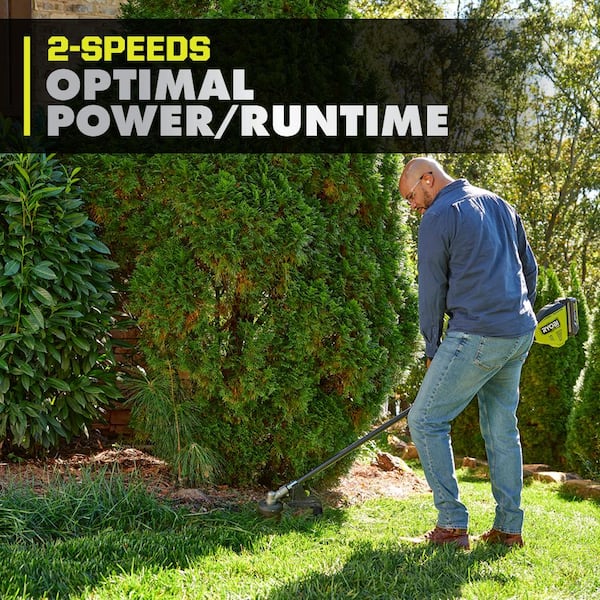 RYOBI - 40V 15 in. Expand-It Cordless Battery Attachment Capable String Trimmer &. 080 Pre-Cut Line w/ 4.0 Ah Battery & Charger