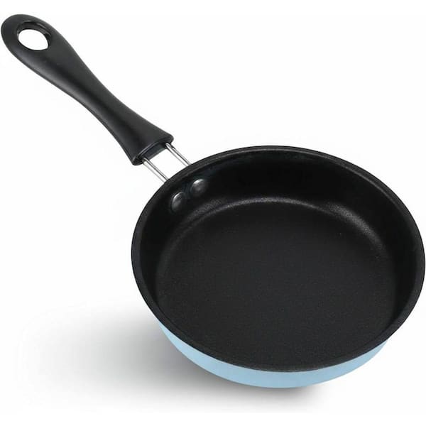 Omelette Pans Mini Nonstick Egg Frying Pan, Stainless Steel, Blue, Even Heating, Long Handle, Dishwasher Safe
