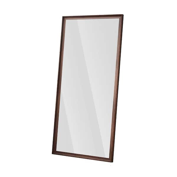 Unbranded Brown 70 in. W x 31 in. H Wooden Frame Full Length Mirror Standing Floor Mirror