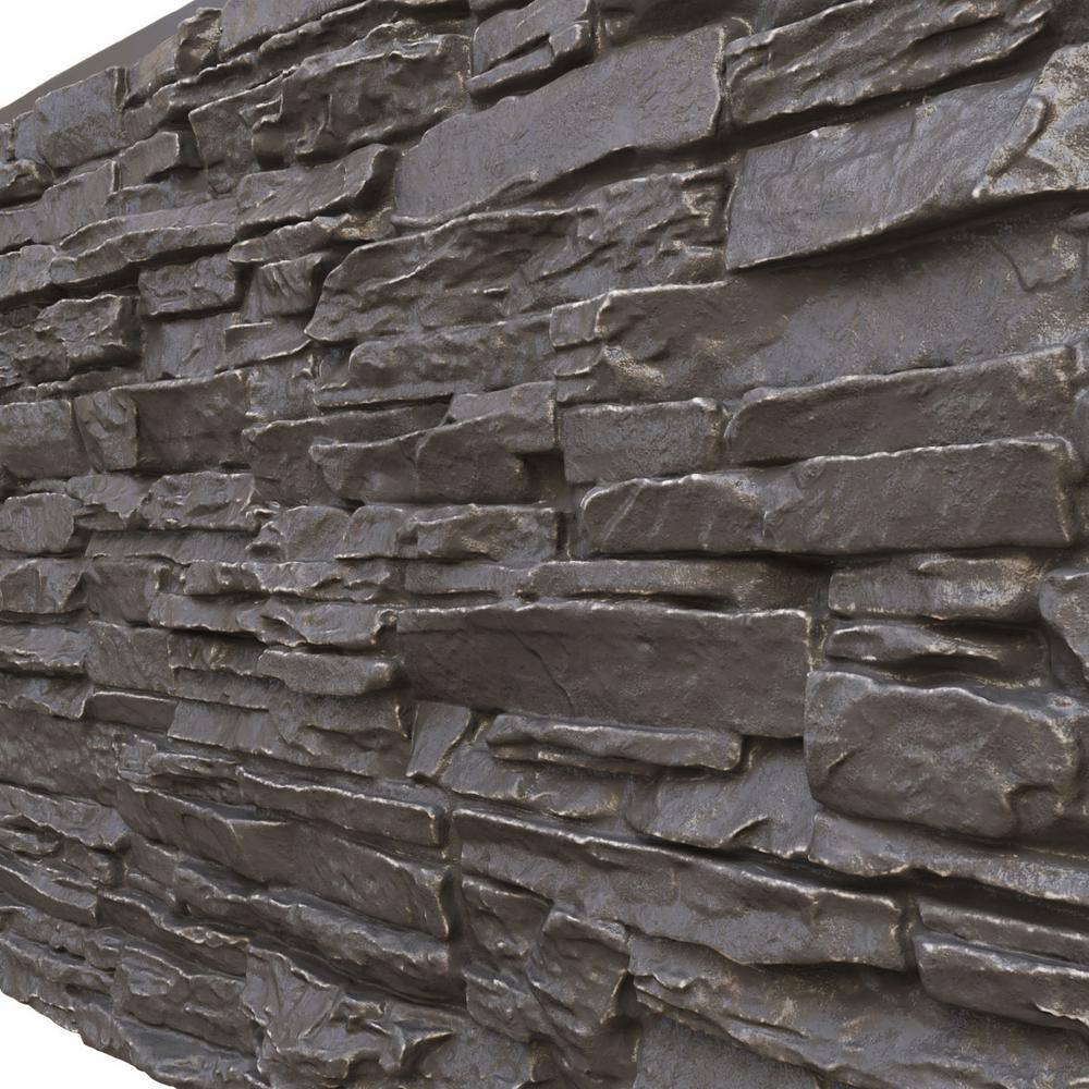 Slate Gray Faux Stone Siding Panel for Interior/Exterior