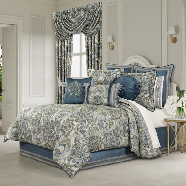 J QUEEN NEW YORK INC Anzalone 4-Piece. Spa Polyester California King Comforter Set 96 X 110 in.