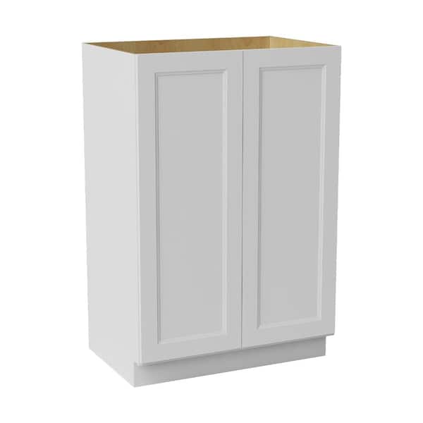 36 in. W x 24 in. D x 54 in. H Ready to Assemble Double Shaker Pantry Kitchen Cabinet in Newport White
