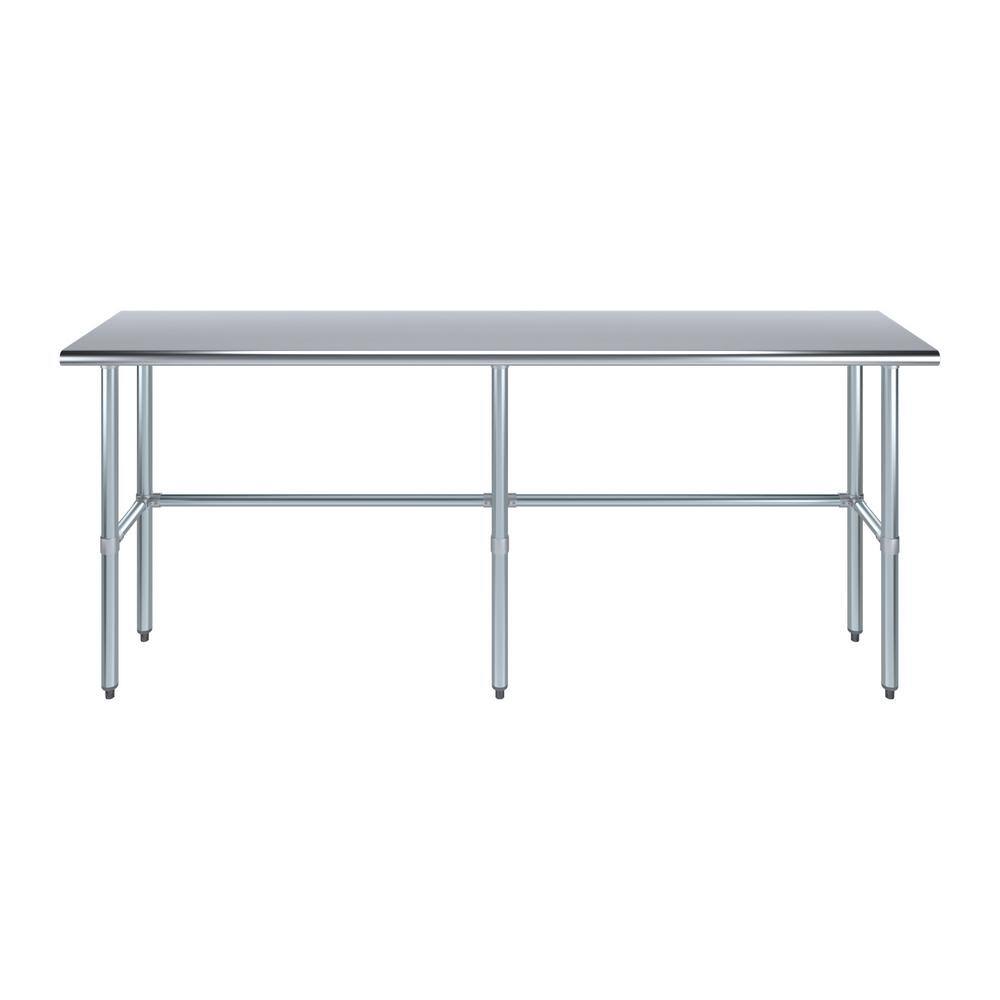 84" Silver Stainless Steel Industrial Utility Work Table