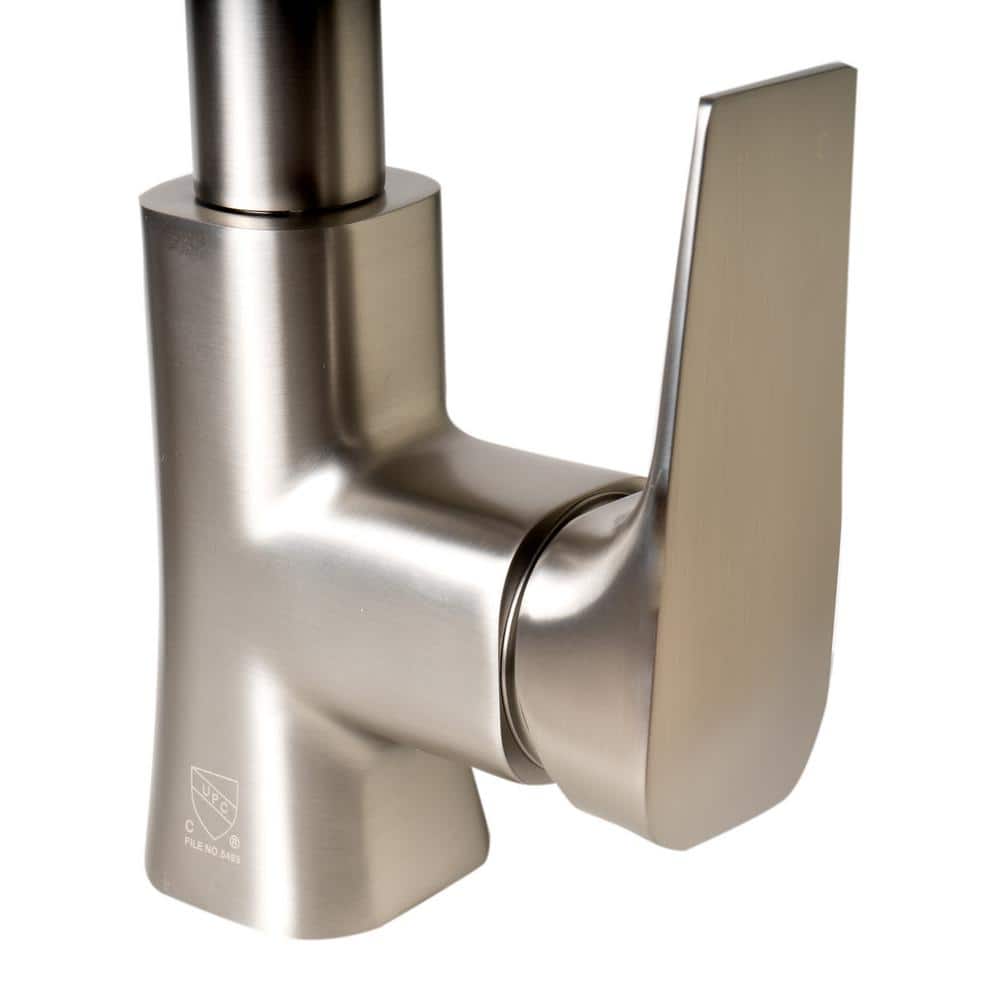 Brushed Nickel Gooseneck Pull Down Kitchen Faucet with Spray
