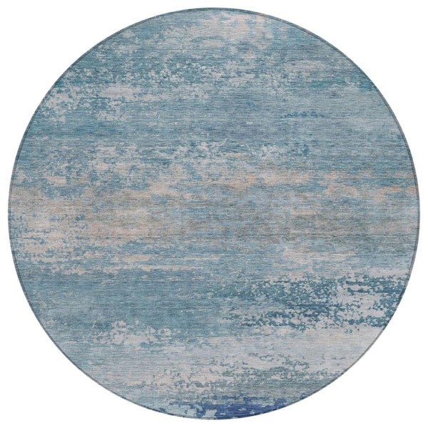 Addison Rugs Chantille Machine Washable Indoor/Outdoor Abstract ACN2071 Sky 8 ft. x 8 ft. Area Rug
