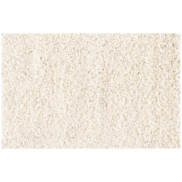 Jersey Shag Cream 2 ft. x 3 ft. Solid Indoor Area Rug