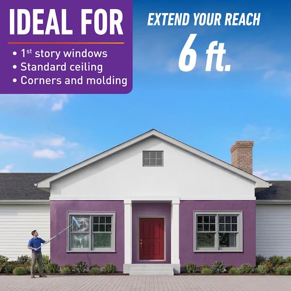 6 ft. Aluminum Telescopic Pole with Connect and Clean Locking Cone and Quick-Flip Clamps (2-Pack)