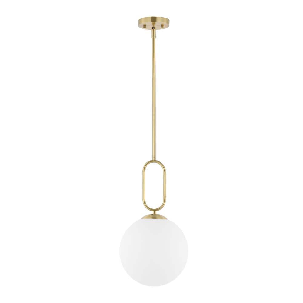 Danva Art Deco Inspired Brass & Glass Globe Pendant Light