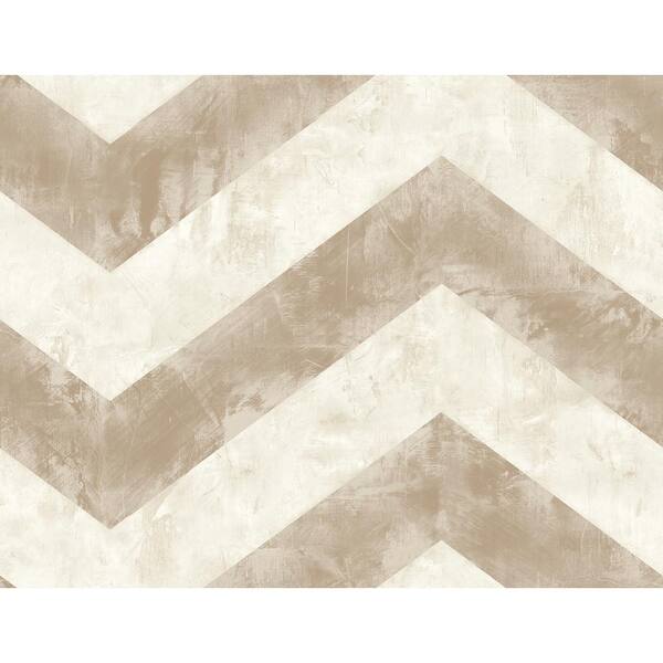 Seabrook Designs Hubble Chevron Metallic Taupe and Ivory Paper Strippable Roll (Covers 60.75 sq. ft.)