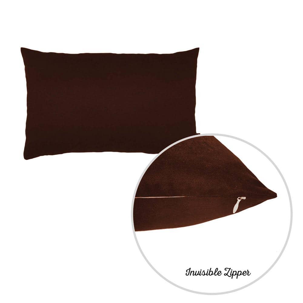 Brown Polyester Lumbar Pillow Covers Set of 4