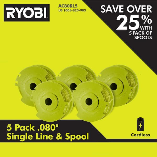 RYOBI 0.080 in. Replacement Auto-Feed Line Spools (5-Pack)