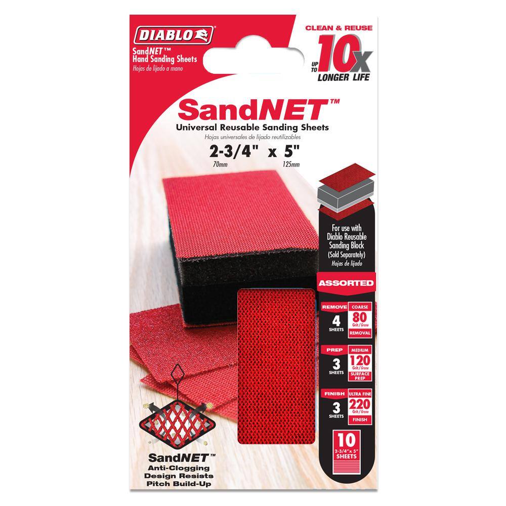 Diablo 9 In Reusable Sanding Block Kit with/Assorted SandNet Sheets 