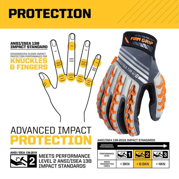 FIRM GRIP X-Large Max Impact Work Gloves 63853-06 - The Home Depot