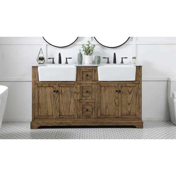 Queen 60 Full Sonoma Wall Mount Double Sink Modern Bathroom Vanity