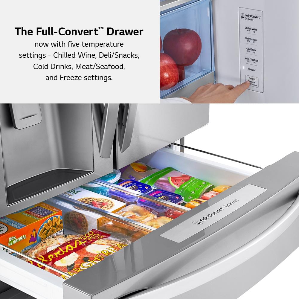 36" Stainless Steel Smart French Door Refrigerator with Ice Maker