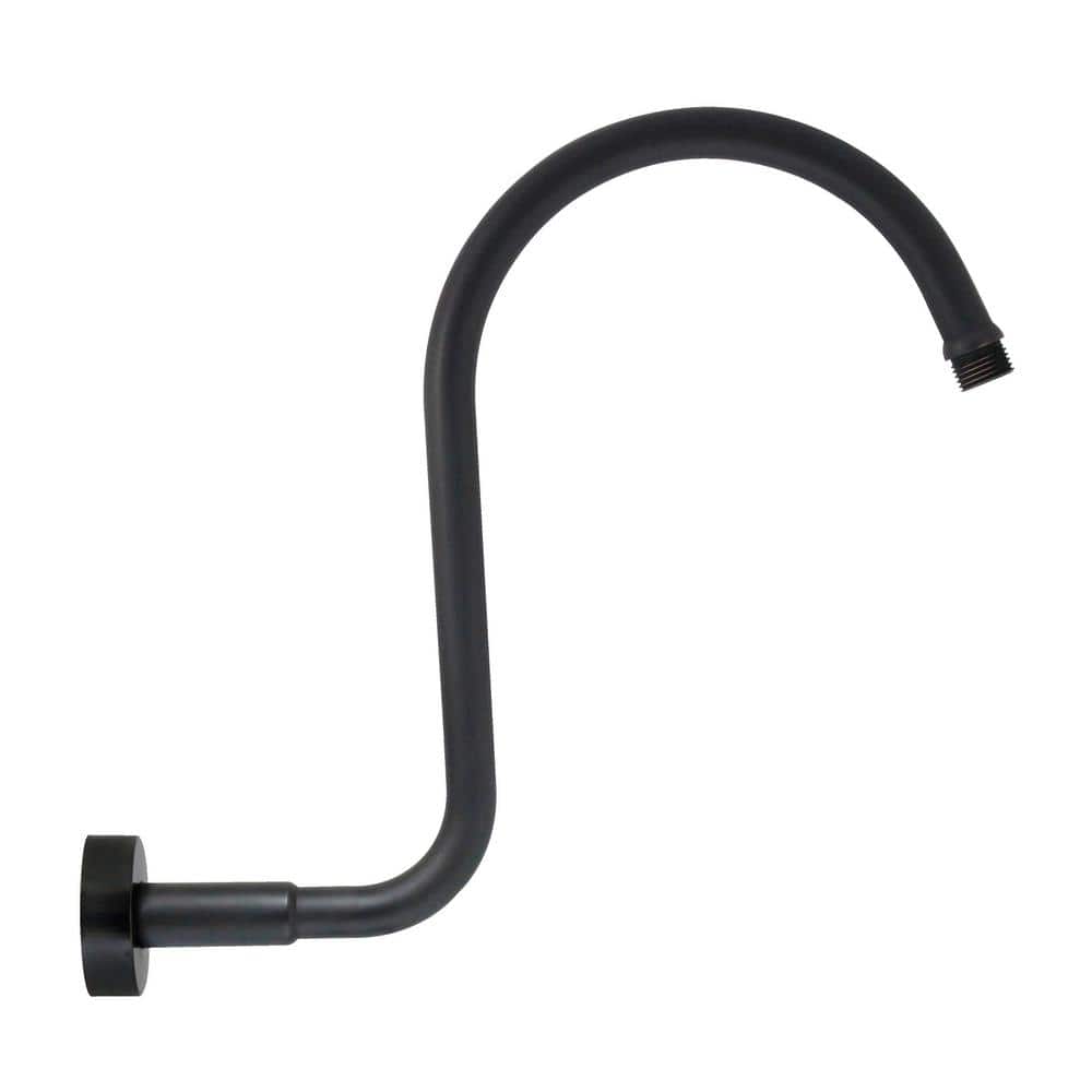 Rubbed Bronze S-Shaped Ceiling Shower Arm with Flange