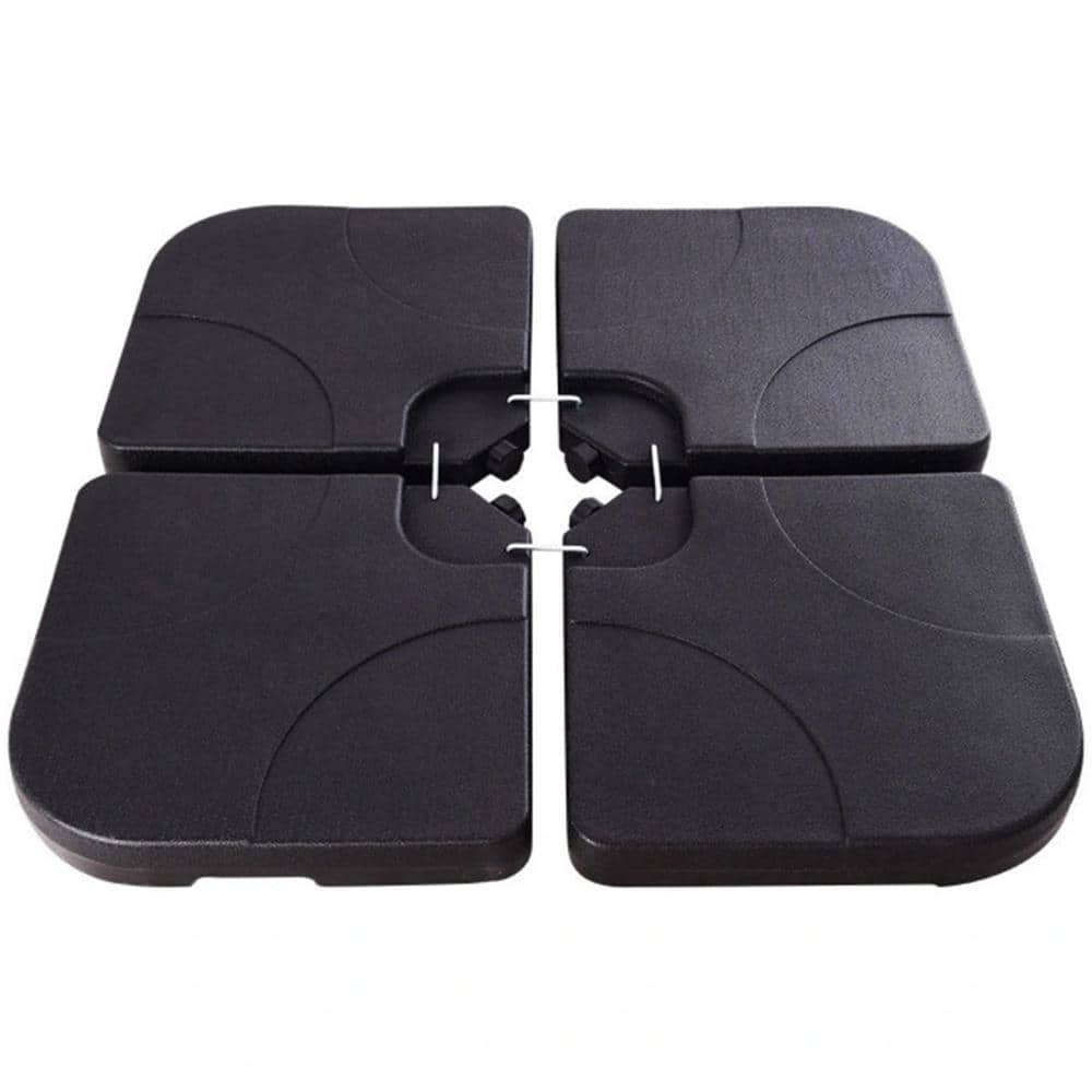 Black Heavy Duty Plastic 4-Piece Patio Umbrella Base