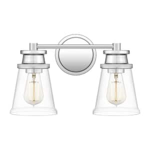 Haverfield 15 in. 2-Light Polished Chrome Vanity Light