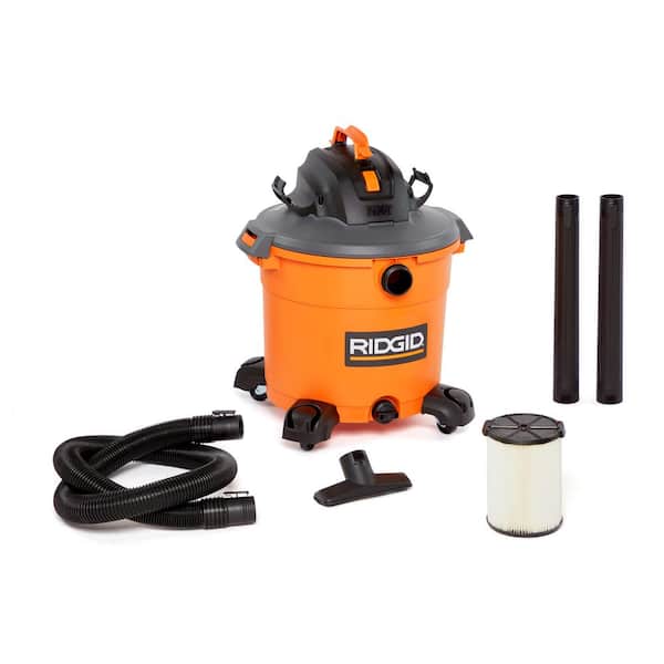 Wet/Dry Vacuum Cleaner RIDGID 16gal 5HP Portable & Affordable Cleaning Vac 