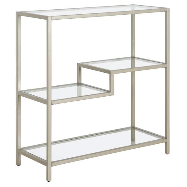 Meyer&Cross Johann 36 in. Satin Nickel 2-Shelf Standard Bookcase