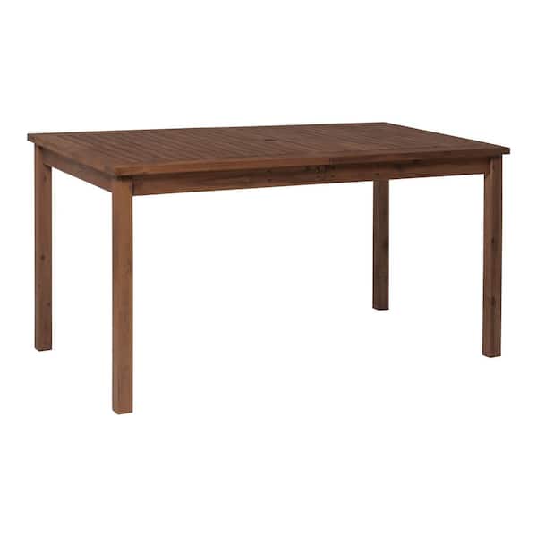 Zeus & Ruta Dark Brown Acacia Wood Outdoor Dining Table