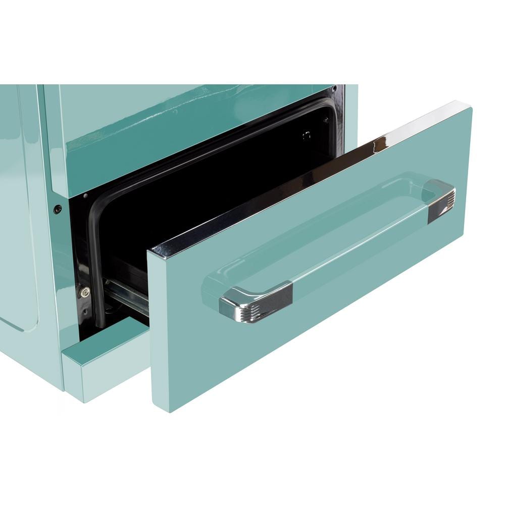 Classic Retro 24" Ocean Mist Turquoise Gas Range with Convection Oven