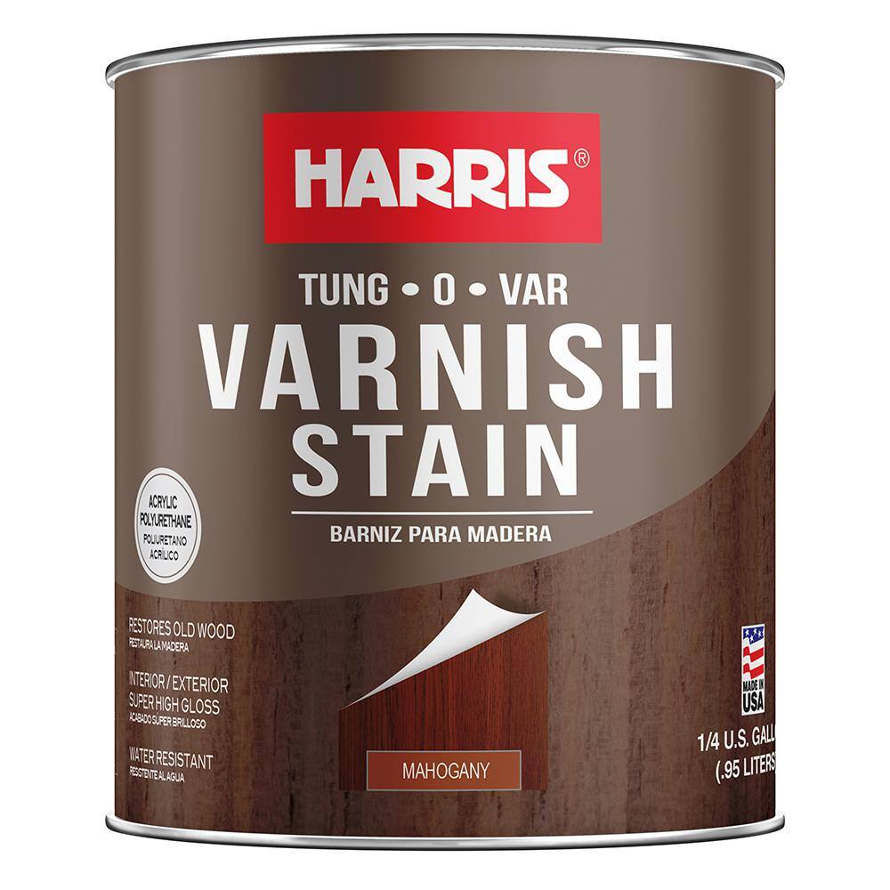 Harris Tung O Var 8 Oz Mahogany High Gloss Interior Exterior Varnish Stain 31201 The Home Depot