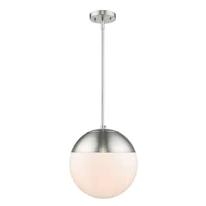 Dixon 1-Light Pewter with Opal Glass and Pewter Cap Pendant