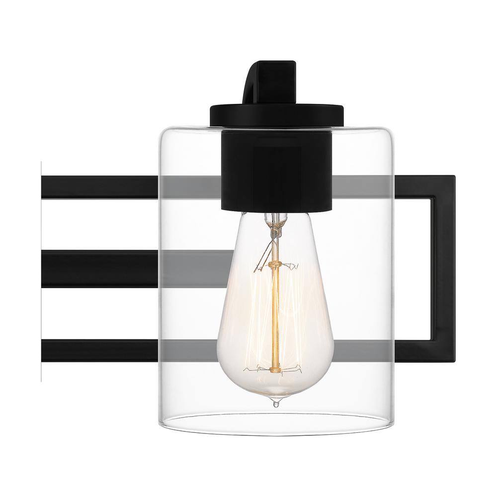 Matte Black Double Cylinder Bathroom Vanity Light