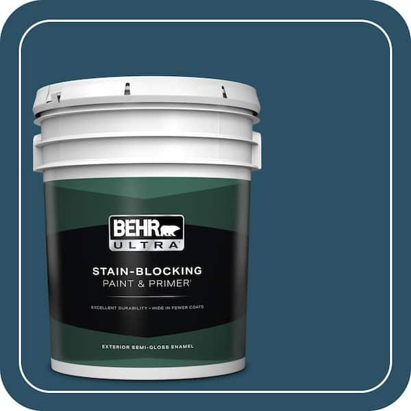 BEHR ULTRA 5 gal. #560D-7 Planetarium Semi-Gloss Enamel Exterior Paint & Primer
