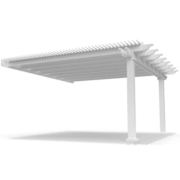 ModernPergolaKits Traditional 16 ft. x 16 ft. Attached Pergola with 7 in. Square Posts