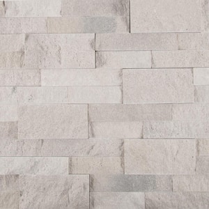 Take Home Tile Sample - Iceland Gray Ledger Panel 6 in. x 6 in. Natural Travertine Wall Tile