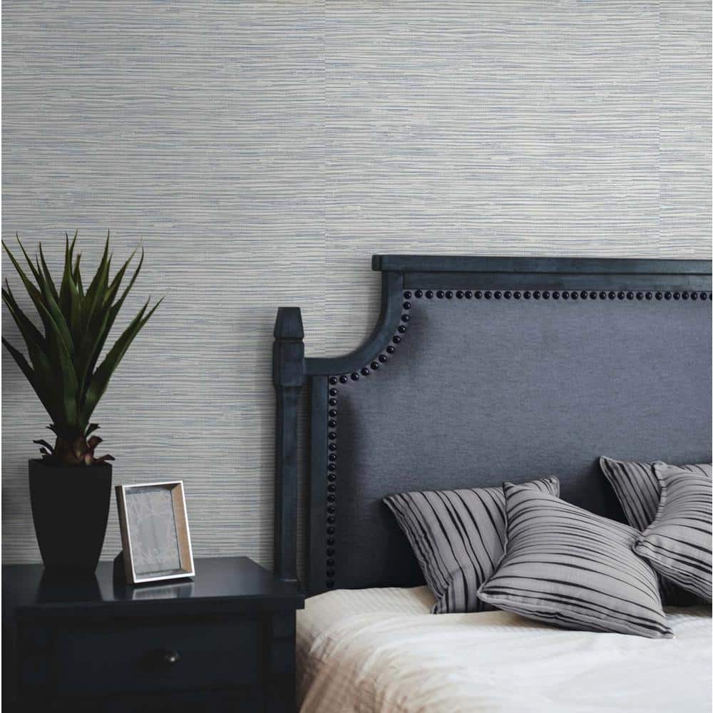 Dove Grey Faux Grasscloth Peel and Stick Wallpaper