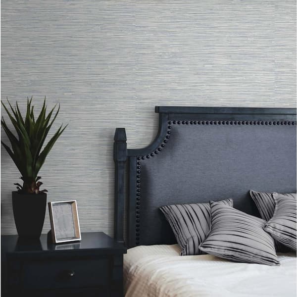 NextWall Dove Grey and Bluestone Cyrus Faux Grasscloth Vinyl Peel and Stick  Wallpaper Roll 3075 sq ft NW44708  The Home Depot