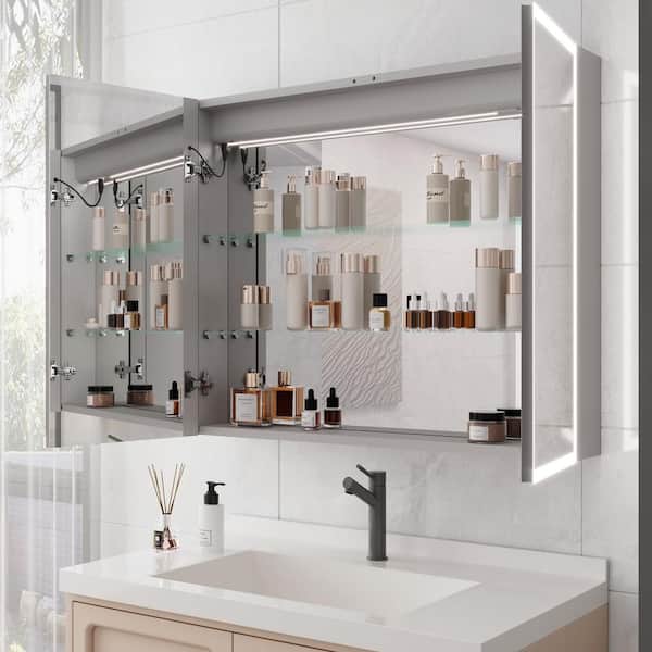 Polibi 36 Modern Bathroom Vanity with USB Charging, Two Doors and Three  Drawers Bathroom Storage Vanity Cabinet, Small Bathroom Vanity Cabinet with