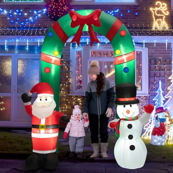 Gymax 8 ft. H x 6.7 ft. Tall Inflatable Archway Christmas