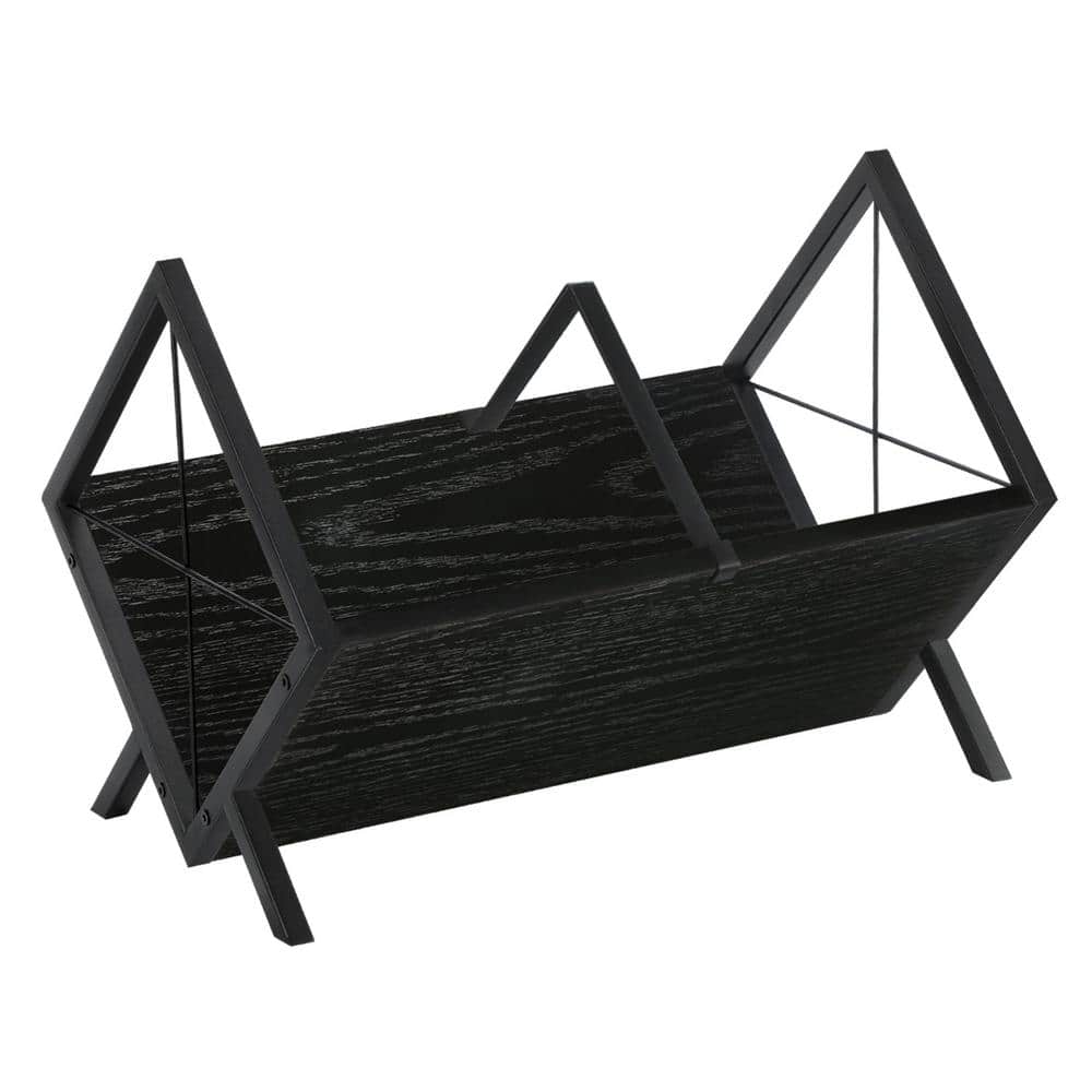 Black 80-100 LP Vinyl Record Storage Rack, Retro Style Magazine Rack, Vinyl