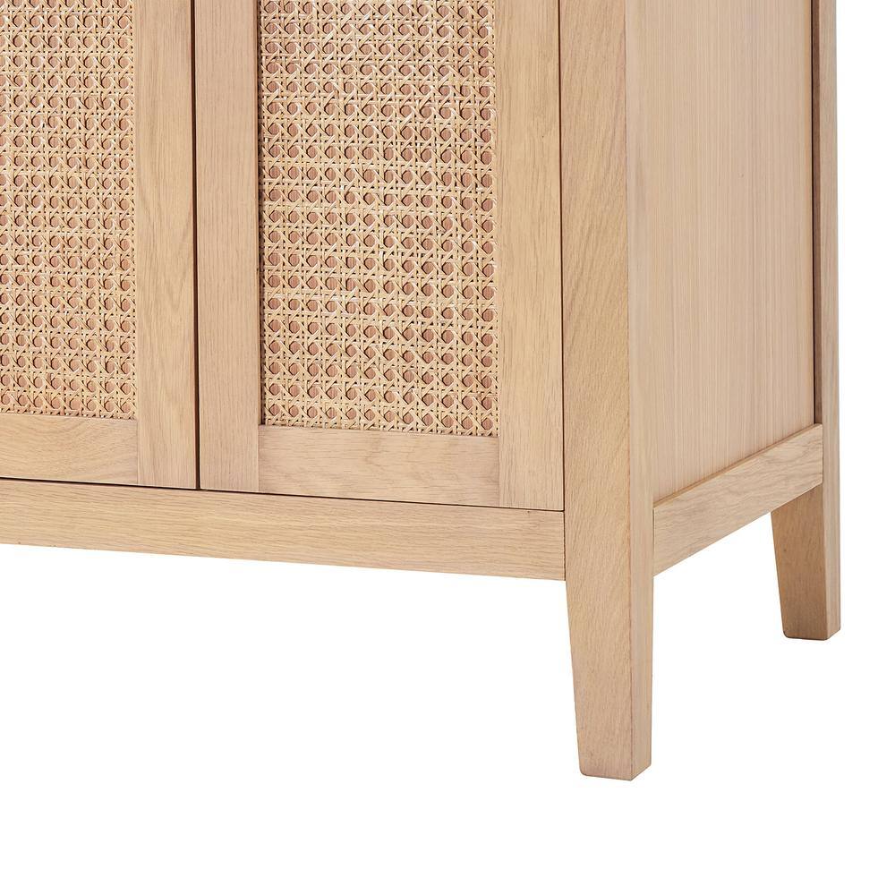 Camila 73" Light Brown Oak Double Sink Vanity with White Quartz Top