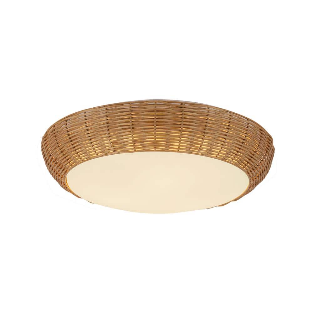 Merida 17 in. 3-Light 40-Watt Rattan Flush Mount price history on PriceWatchPro