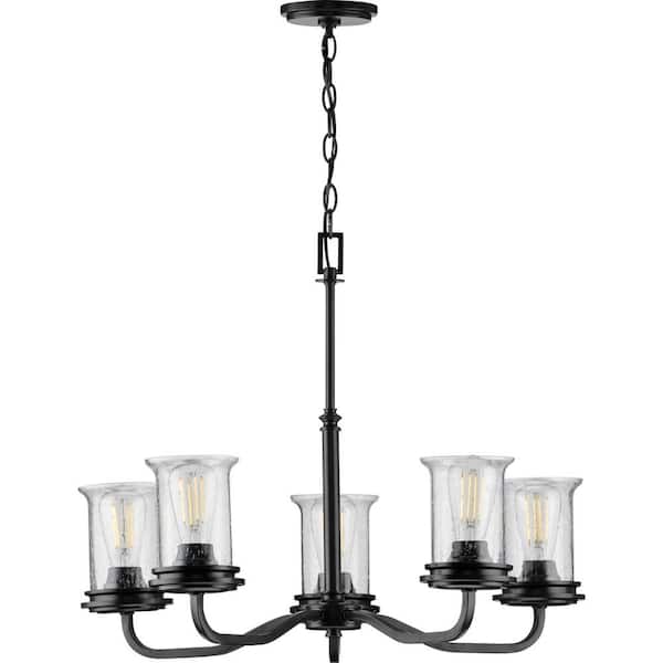 Progress Lighting Winslett 5-Light Matte Black Coastal Chandelier