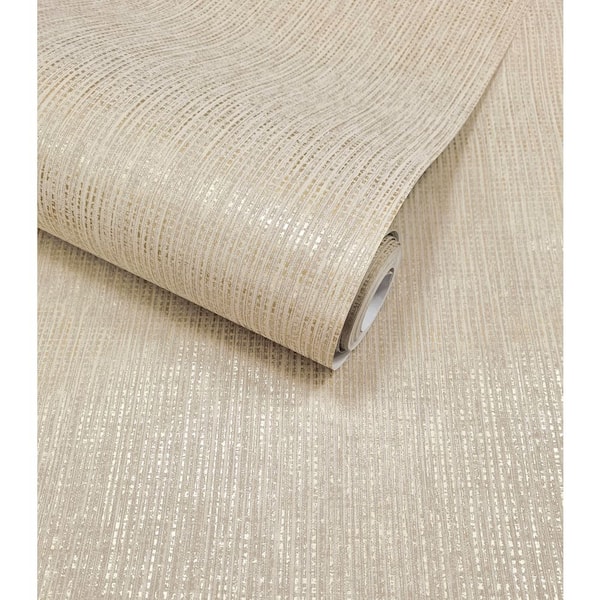 Taupe Woven Luxe Textured Wallpaper Print Non-Woven Non-Pasted Textured Wallpaper 57 sq. ft.